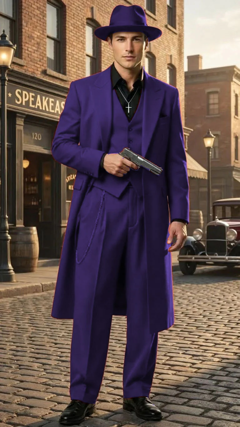 Men’s 1920s Red Zoot Suit – Long Mafia Gangster Three-Piece Vintage Outfit Zuit Pachuco Style - Image 47
