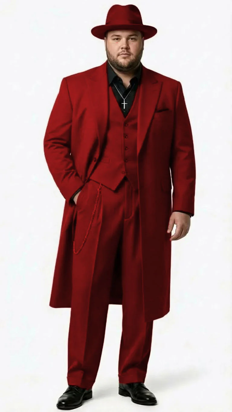 Men’s 1920s Red Zoot Suit – Long Mafia Gangster Three-Piece Vintage Outfit Zuit Pachuco Style - Image 53