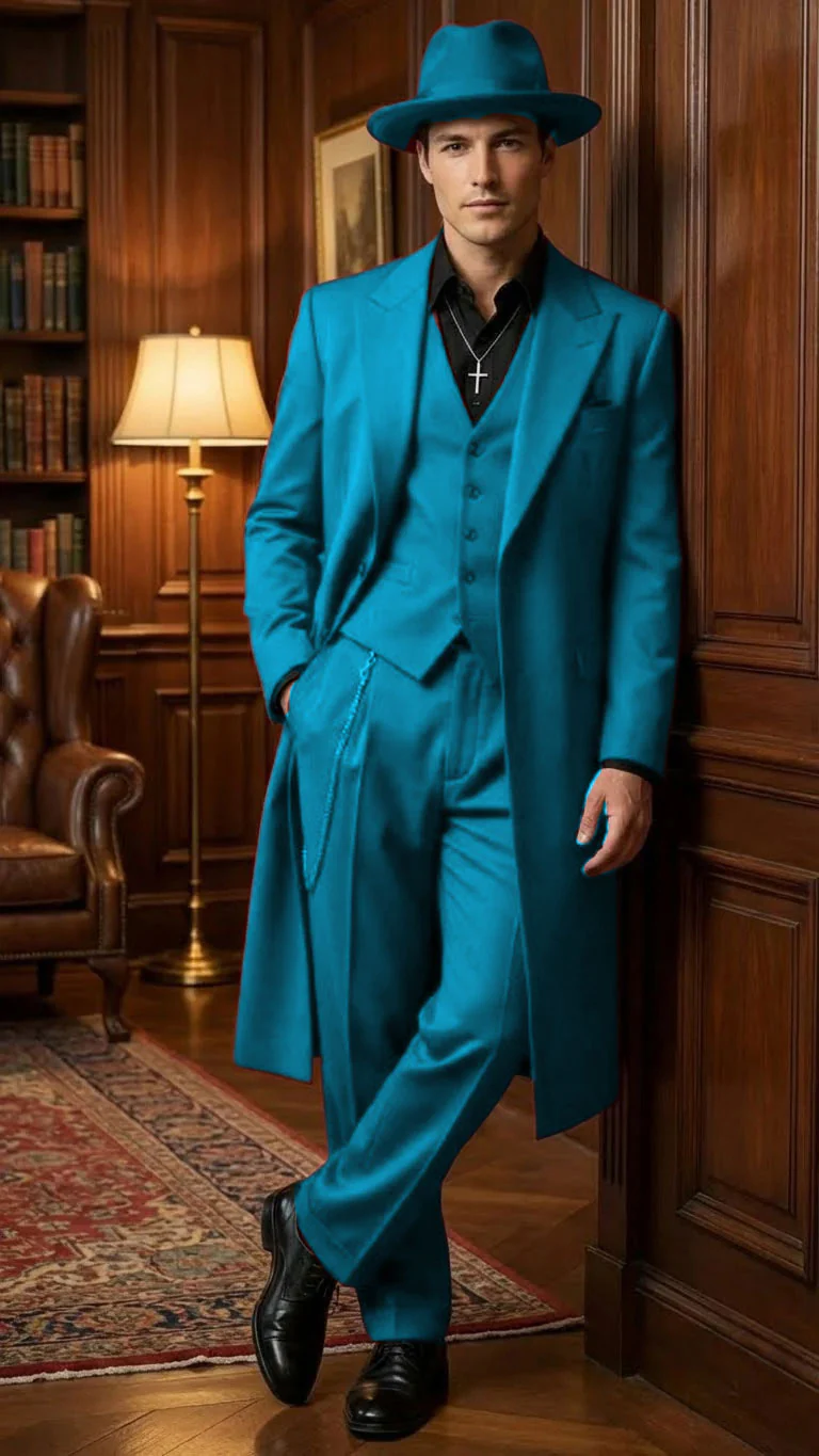 Men’s 1920s Red Zoot Suit – Long Mafia Gangster Three-Piece Vintage Outfit Zuit Pachuco Style - Image 66