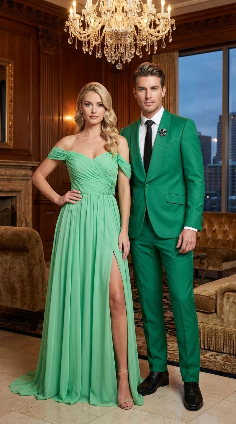 Men’s Augusta Green Emerald Light Green Suit – Slim Fit 2 Piece Formal Suit for Wedding, Prom and Evening Events - Image 11