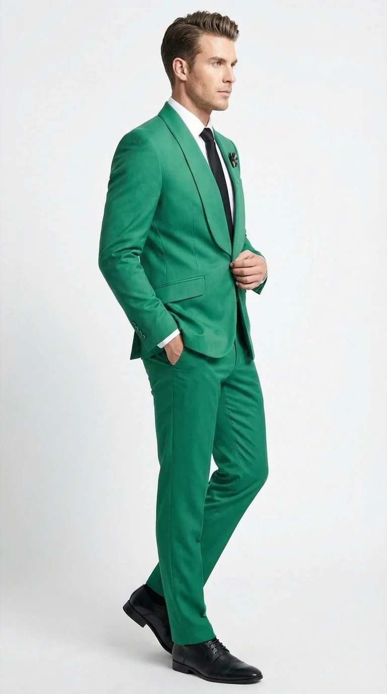 Men’s Augusta Green Emerald Light Green Suit – Slim Fit 2 Piece Formal Suit for Wedding, Prom and Evening Events - Image 4