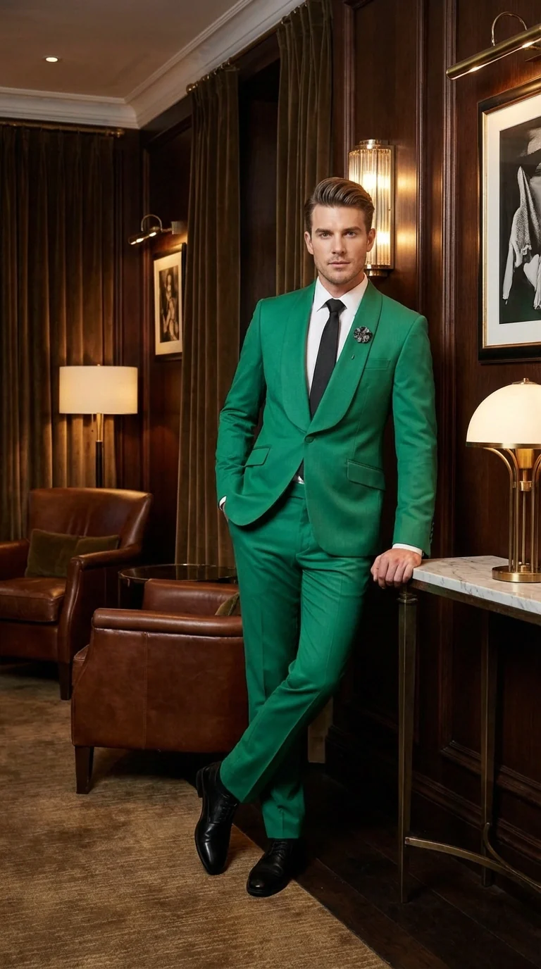 Men’s Augusta Green Emerald Light Green Suit – Slim Fit 2 Piece Formal Suit for Wedding, Prom and Evening Events - Image 6
