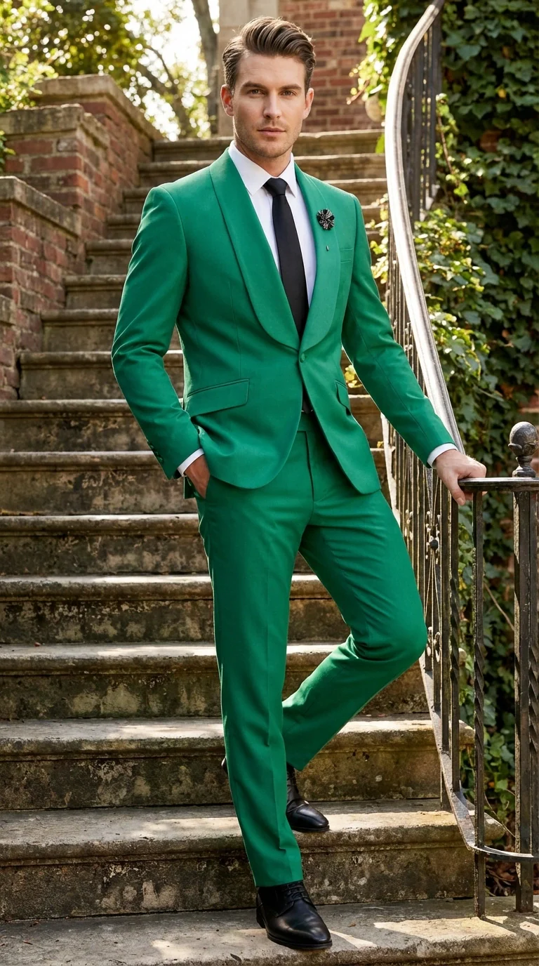 Men’s Augusta Green Emerald Light Green Suit – Slim Fit 2 Piece Formal Suit for Wedding, Prom and Evening Events - Image 9