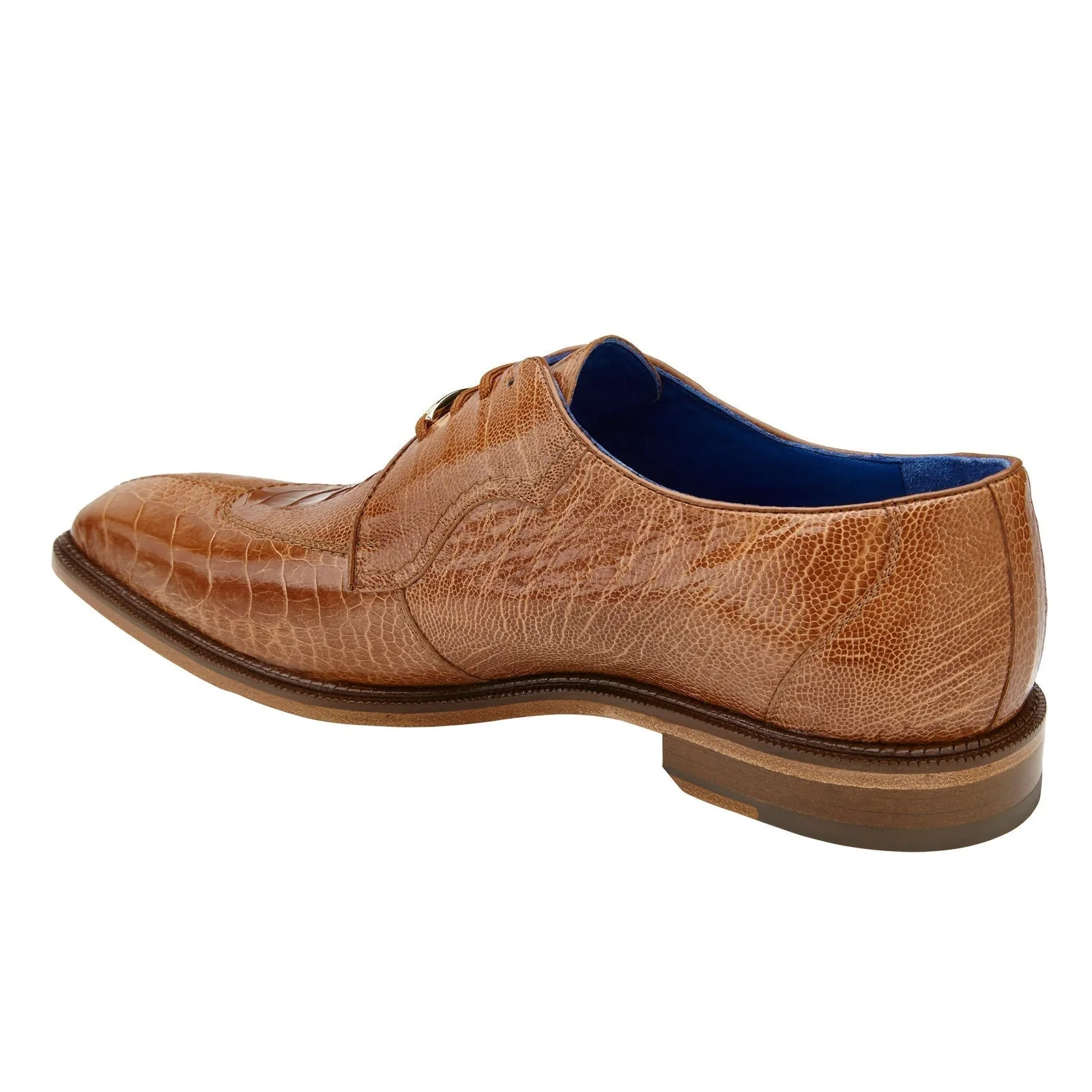 Men's Belvedere Siena Ostrich Leg Moc Toe Dress Shoe – Burned Amber - Image 4