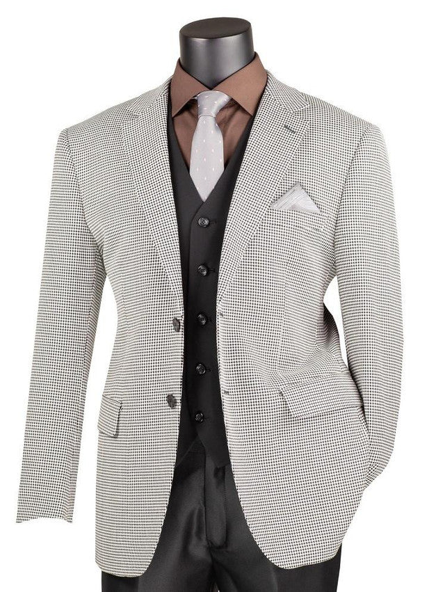 Men’s Black and White Houndstooth Blazer Jacket, Classic Formal Sport Coat for Business, Wedding and Dress Wear - Image 12