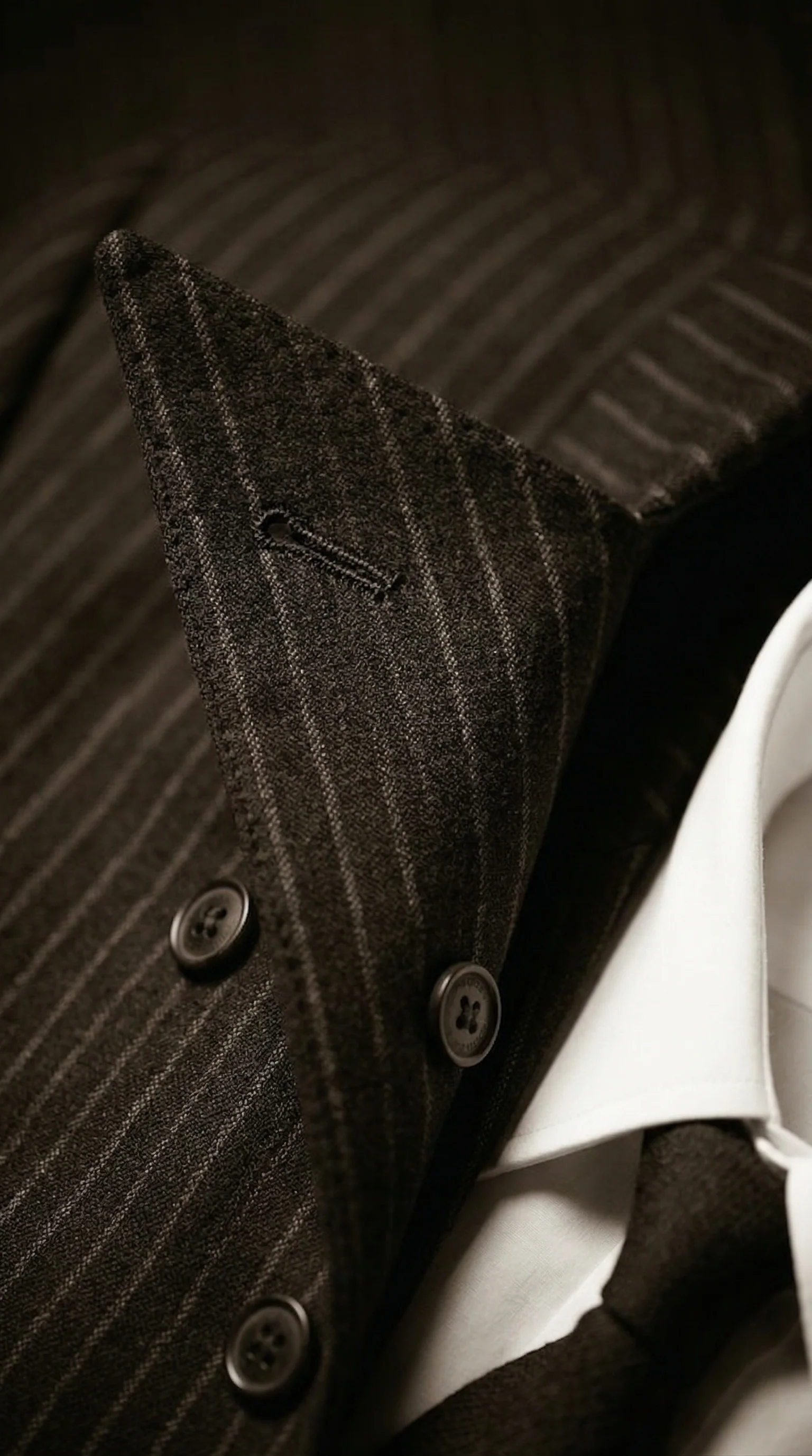 Men’s Black Pinstripe Blazer with White Pants 1920s Gangster Mob Boss Style Suit – Double Breasted Vintage Formal Jacket, Classic Party Costume Wear - Image 12