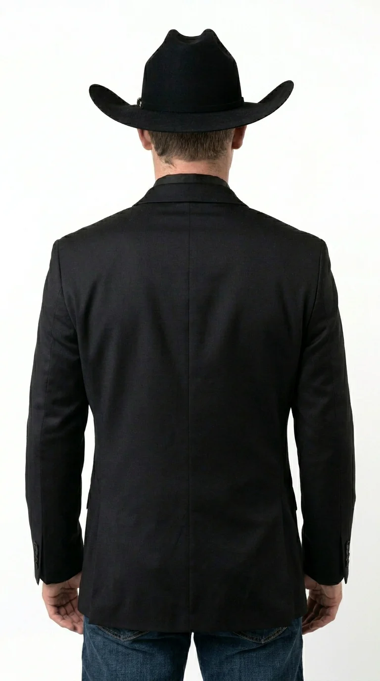Men’s Black Tuxedo Western Blazer – Cowboy Style Formal Sport Coat Jacket for Dinner Jacket - Image 2