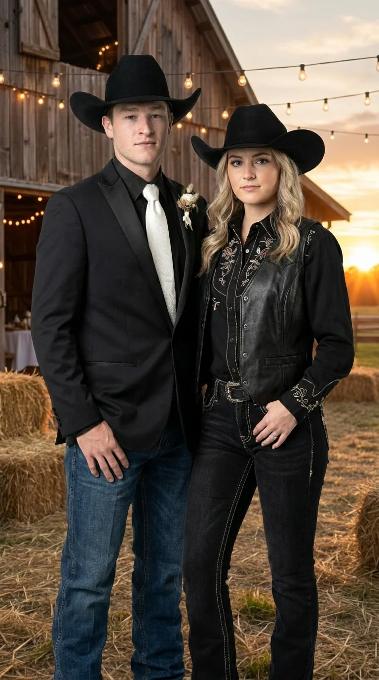 Men’s Black Tuxedo Western Blazer – Cowboy Style Formal Sport Coat Jacket for Dinner Jacket - Image 7