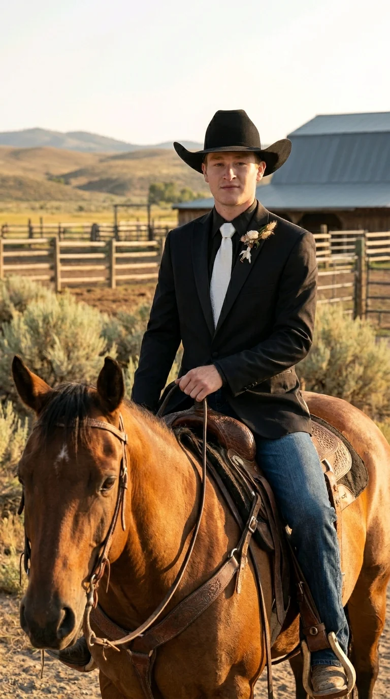 Men’s Black Tuxedo Western Blazer – Cowboy Style Formal Sport Coat Jacket for Dinner Jacket - Image 9