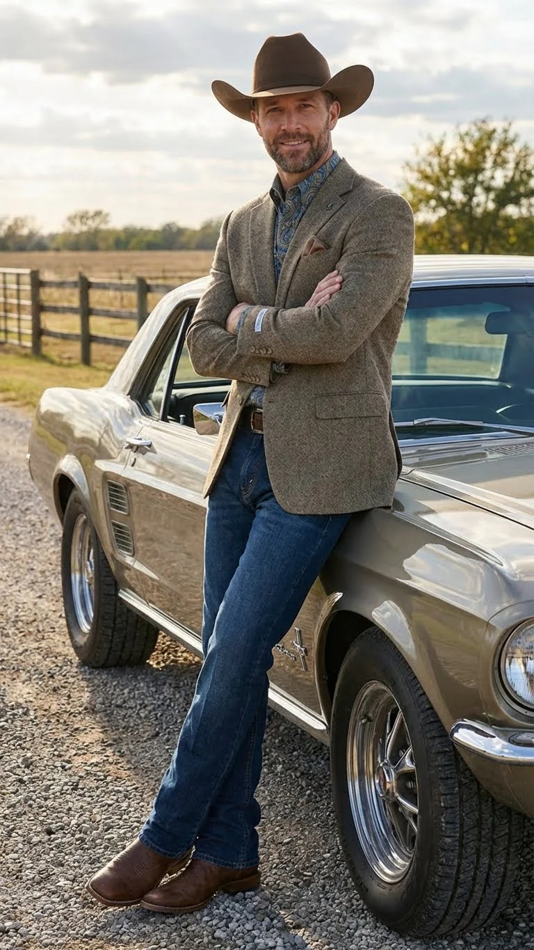 Men’s Brown Taupe Western Blazer Jacket – Classic Cowboy Style Sport Coat for Wedding - Image 10