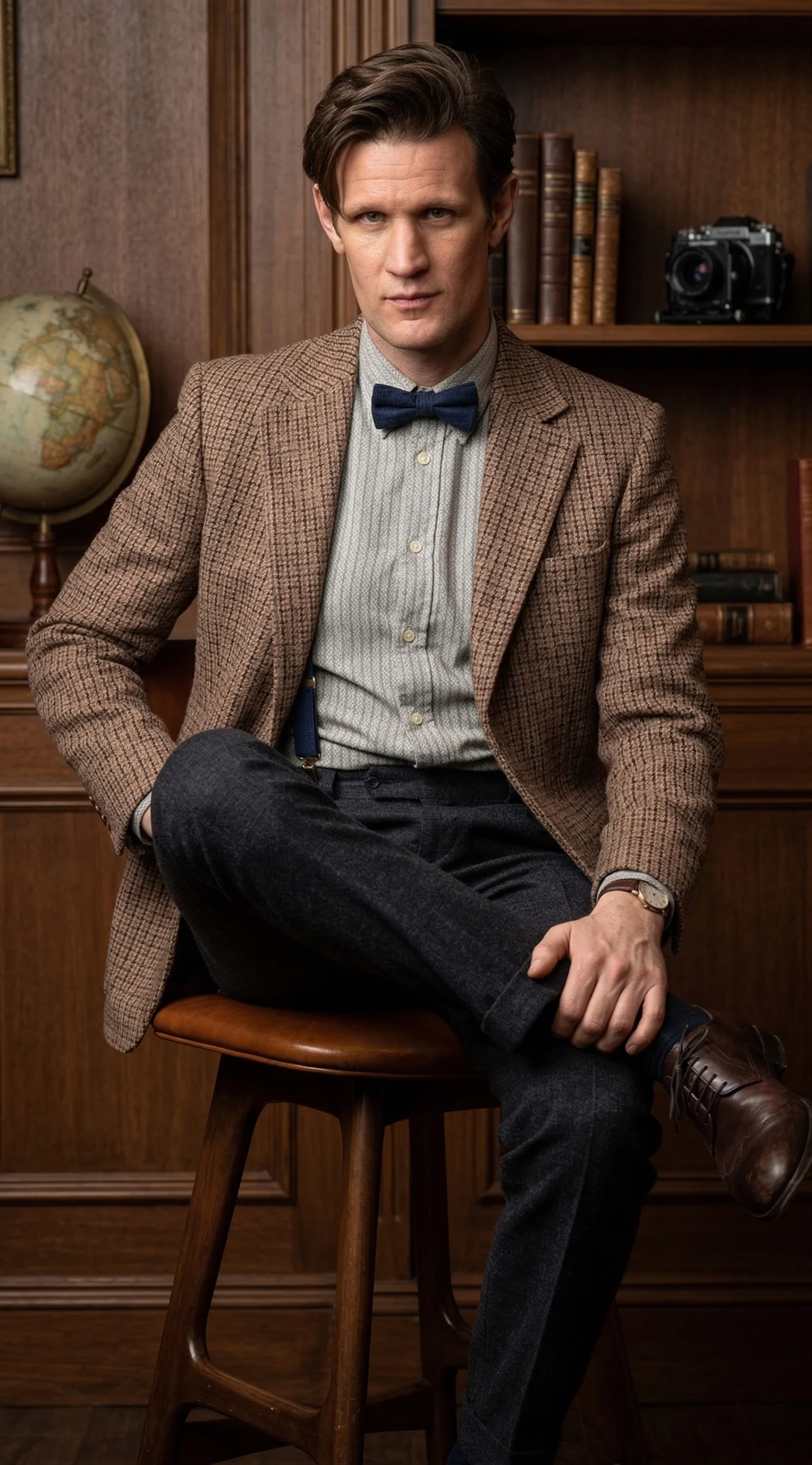 Men’s Brown Tweed Blazer Matt Smith Inspired Jacket – Classic Vintage Style Casual Formal Blazer, Smart Office Party Wear - Image 5