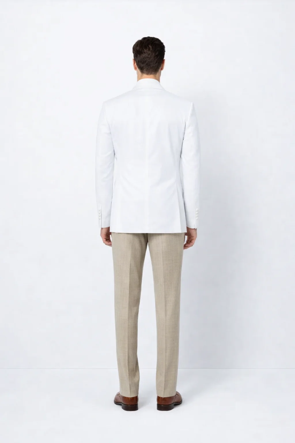 Men’s Classic White Double Breasted Blazer Jacket for Formal & Wedding Wear - Image 4