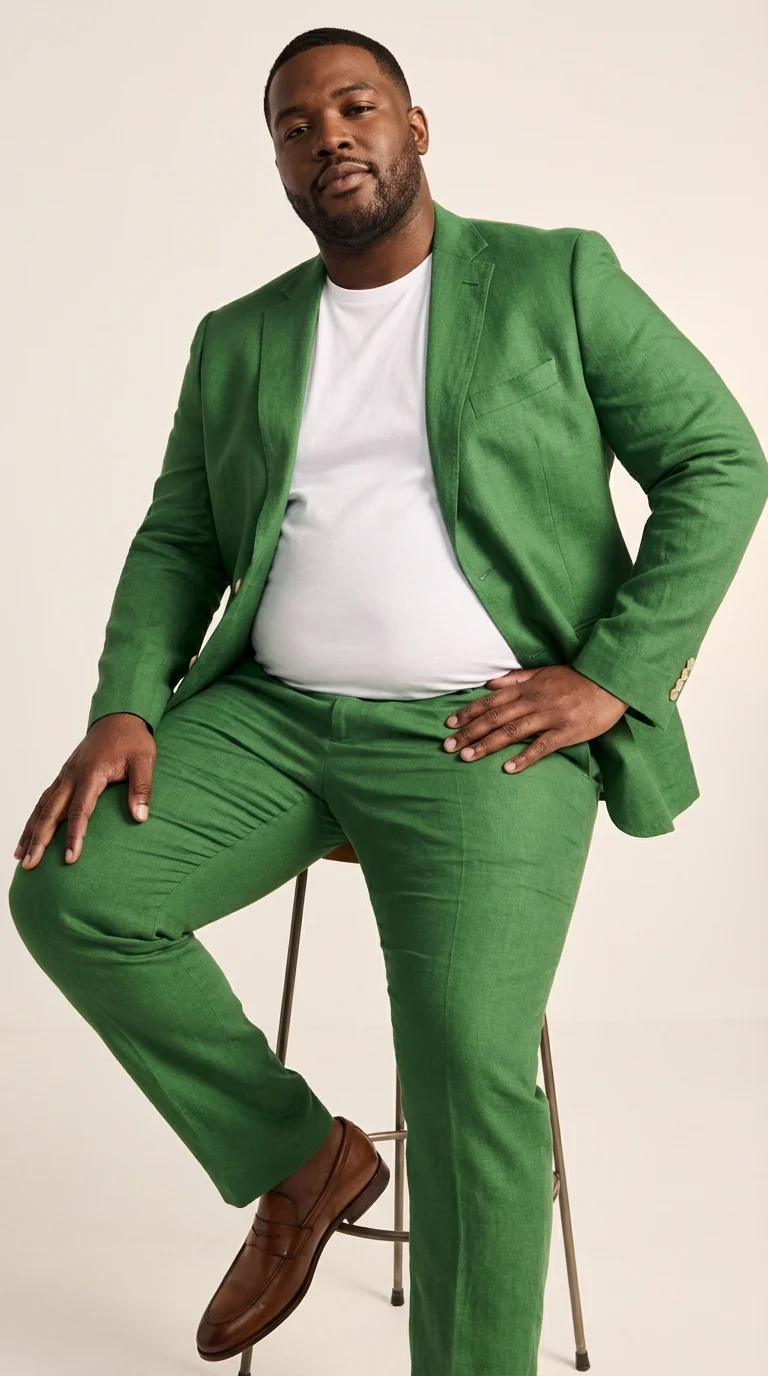 Men’s Emerald Green Linen Suit Set – Lightweight Summer Blazer and Pants, Casual Formal Summer Suit, Breathable Wedding Party Outfit - Image 7