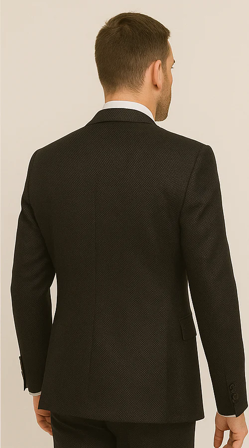Men’s Formal 3-Piece Suit – Rossi Man Bond Slim Fit in Black | RM1751 - Image 2