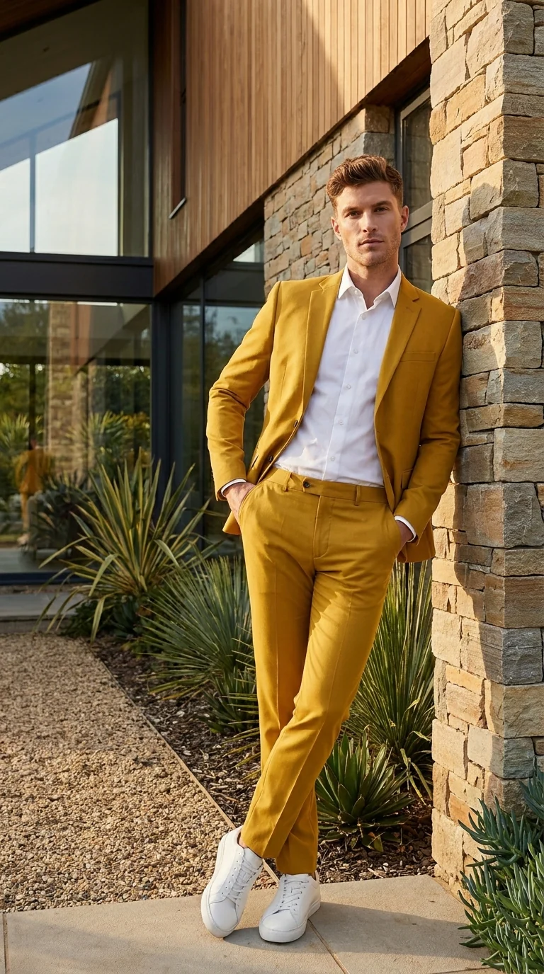 Men’s Gold Mustard Color Suit – Wedding & Prom Formal Suit Outfit, Modern Blazer and Pants - Image 12