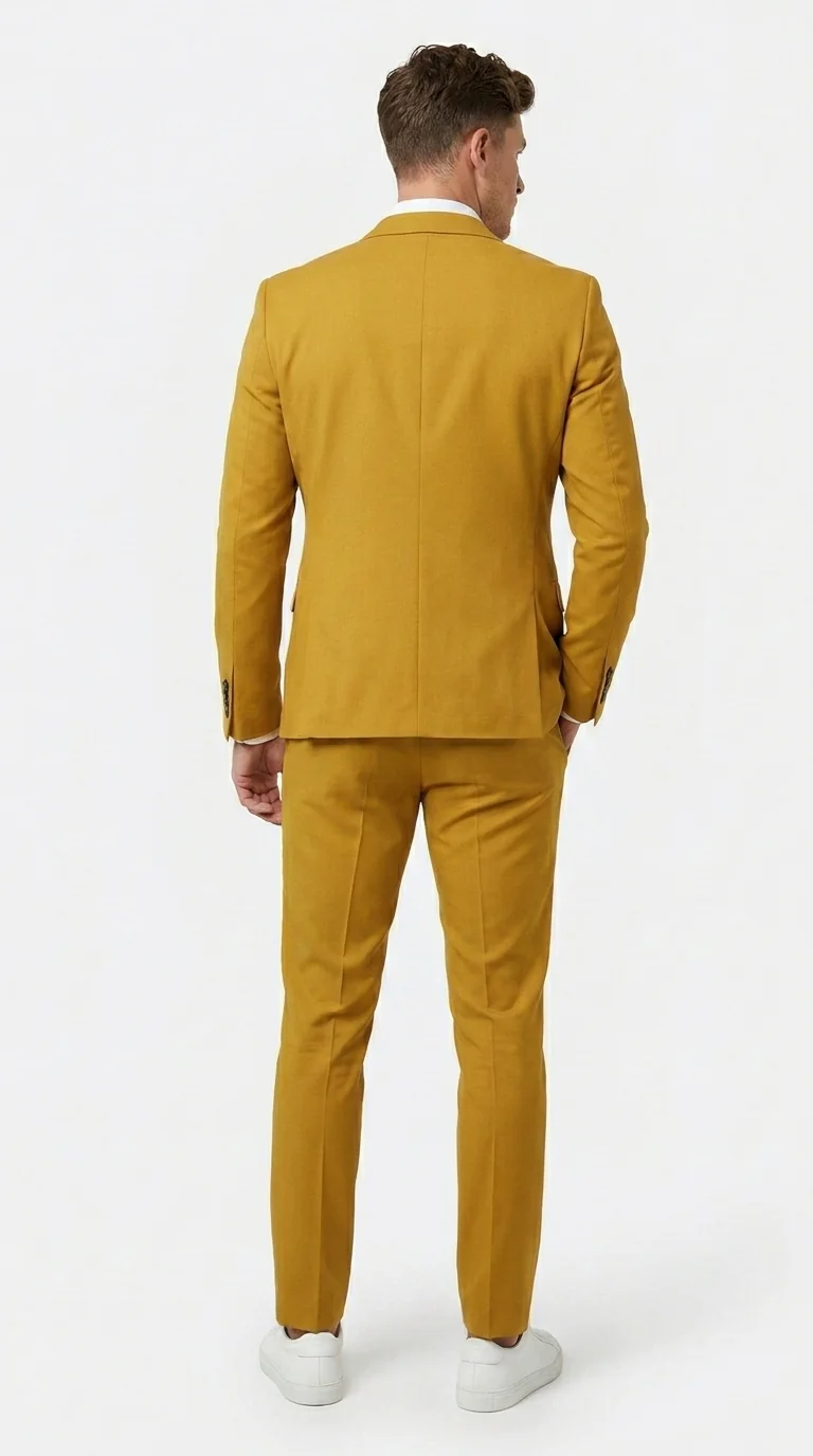 Men’s Gold Mustard Color Suit – Wedding & Prom Formal Suit Outfit, Modern Blazer and Pants - Image 2
