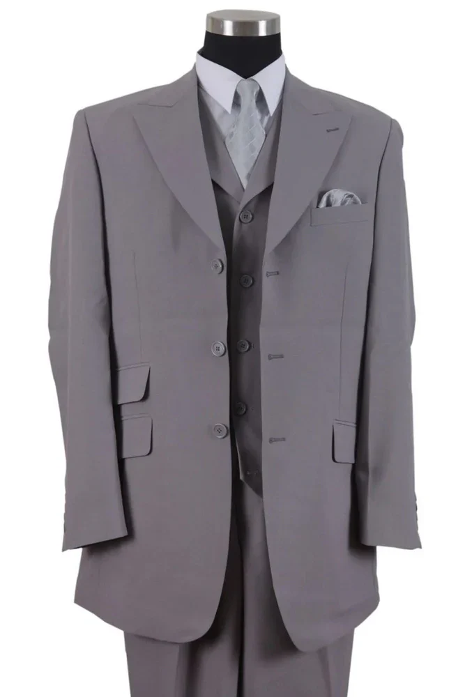 Men’s Gray Zoot Suit with Matching Hat and 1920s Shoes | Grey Vintage Wedding and Party Three Piece Suit - Image 11
