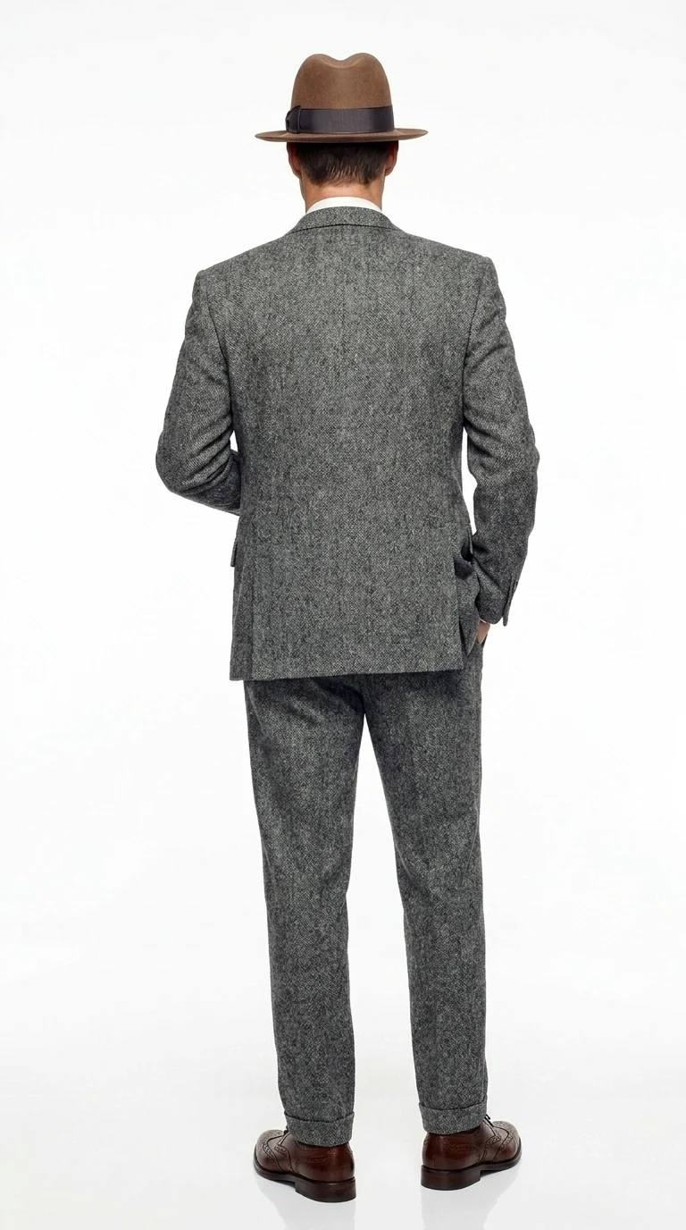 Men’s Grey Vintage Gangster Suit – Bonnie and Clyde Inspired 3 Piece Classic 1920s Formal Outfit - Image 2