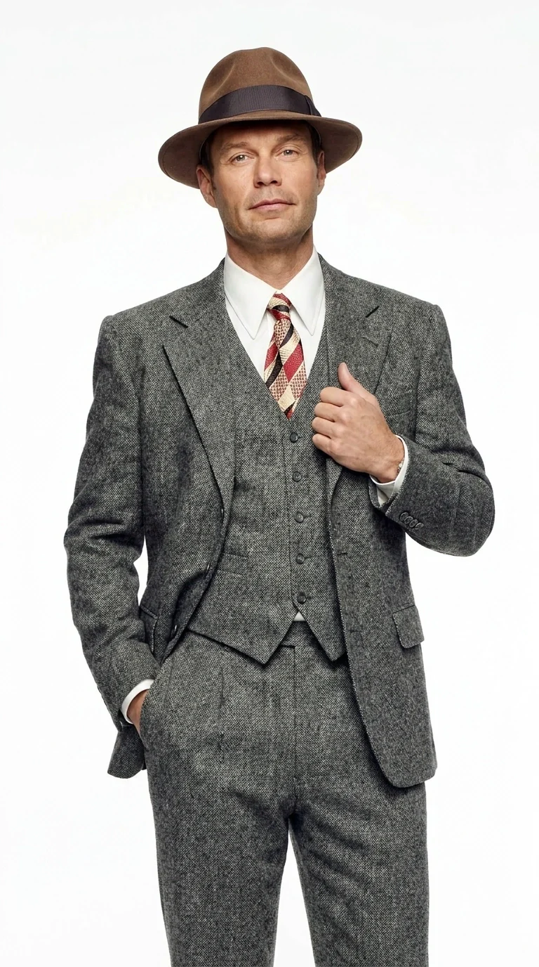 Men’s Grey Vintage Gangster Suit – Bonnie and Clyde Inspired 3 Piece Classic 1920s Formal Outfit - Image 6