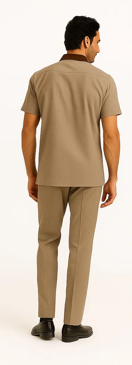 Men’s Houndstooth Walking Suit by Dreams by Zacchi – 2 Piece Lei sure Set in brown/tan- $99 - Image 4