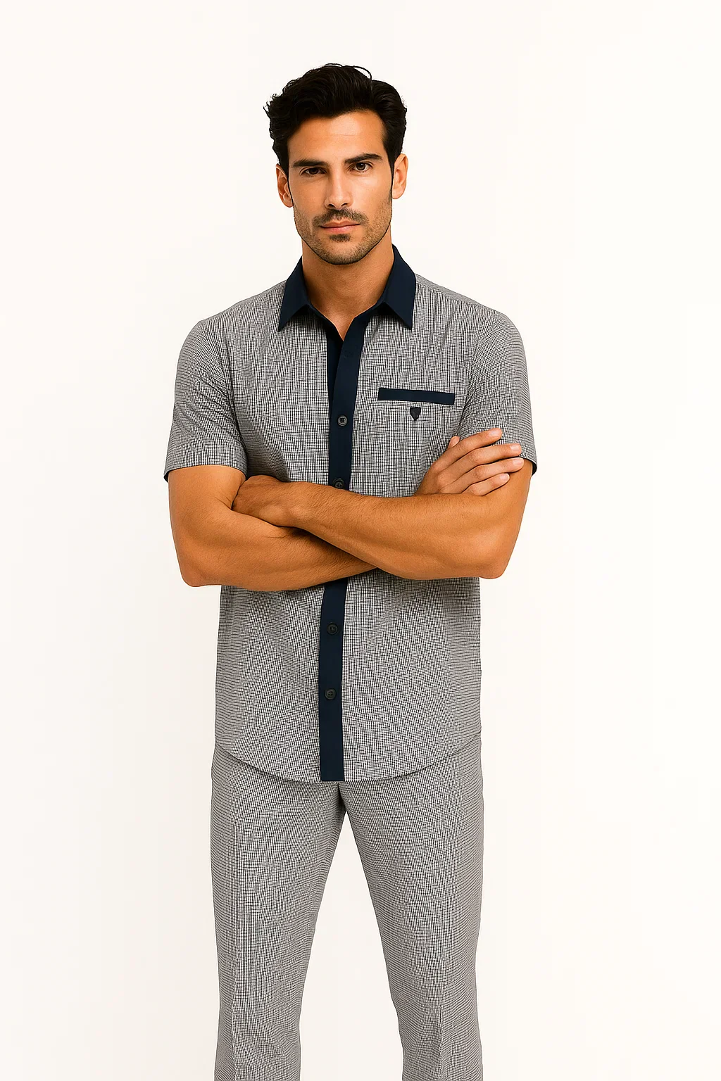 Men’s Houndstooth Walking Suit by Dreams by Zacchi – 2 Piece Lei sure Set in navy/white- $99 - Image 2