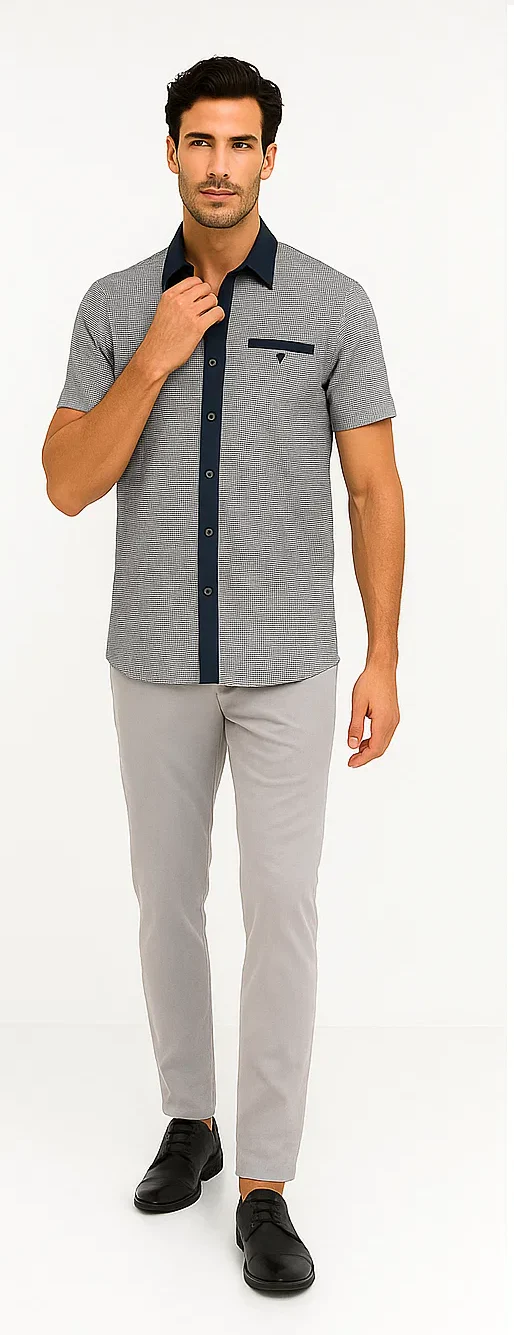 Men’s Houndstooth Walking Suit by Dreams by Zacchi – 2 Piece Lei sure Set in navy/white- $99 - Image 7