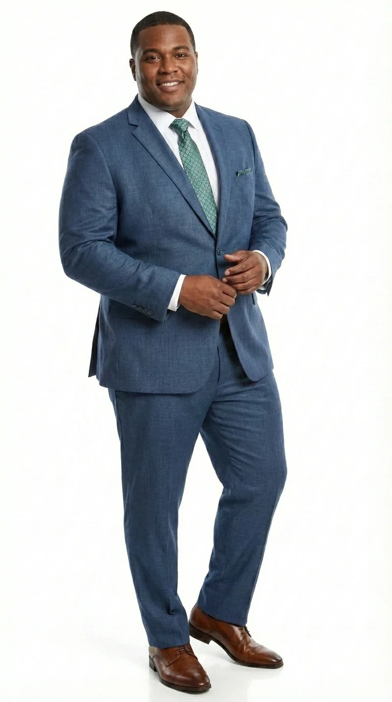 Men’s Indigo Blue Sharkskin Suit – Textured Shiny Formal Suit for Wedding, Business, 2 Buttons Slim Fitted - Image 17