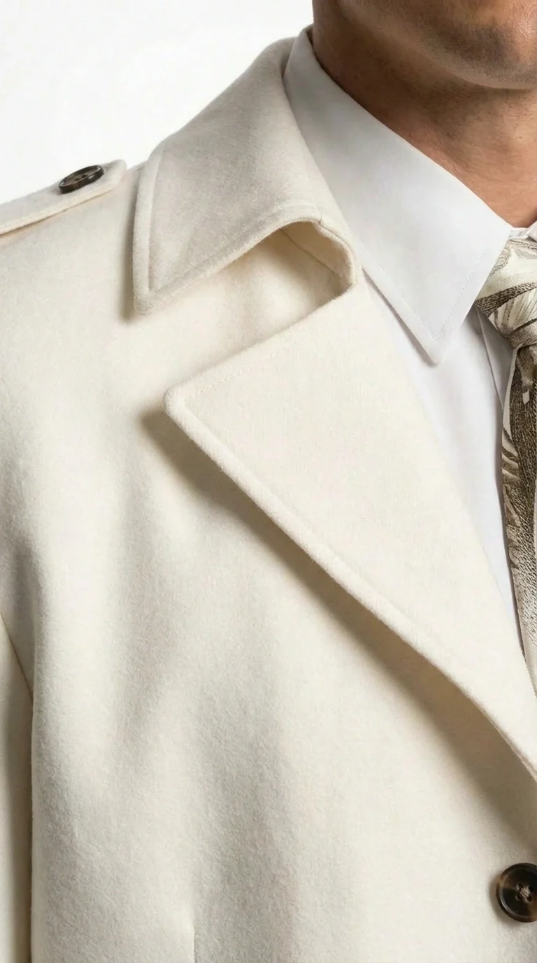 Men’s Ivory Cream Off White Full Length Zoot Suit – Vintage Gangster Style Long Coat Formal Suit - Image 7