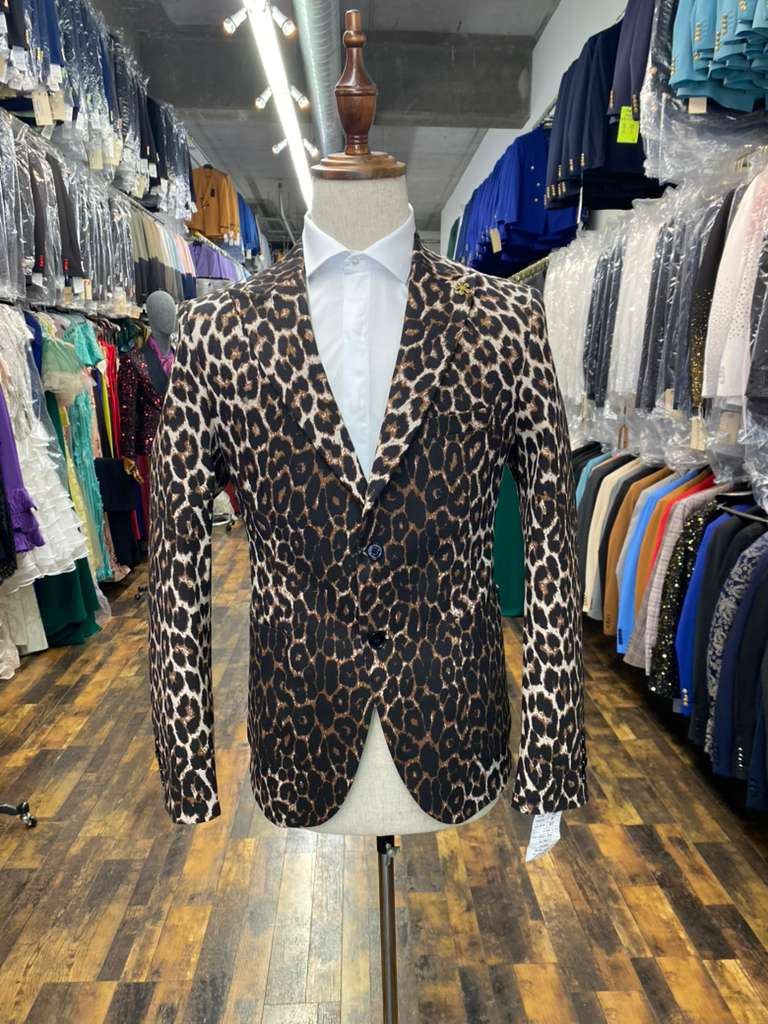 Men’s Leopard Print Blazer – Slim Fit Statement Jacket for Evening, Party, and Fashion Wear - Image 2