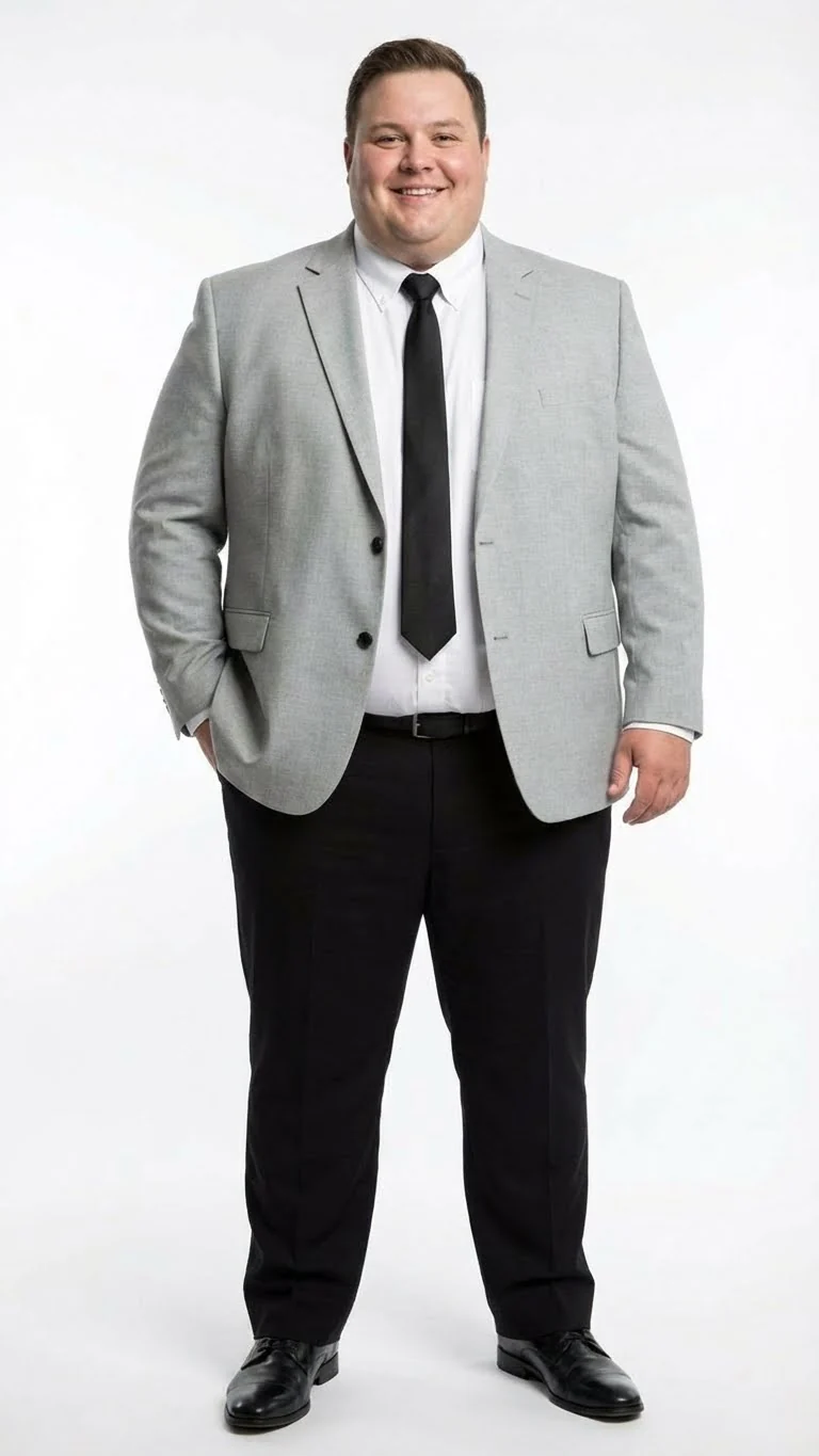 Men’s Light Grey Slim Fit Blazer Sport Coat with Black Pants | Premium Formal and Smart Casual Outfit - Image 5