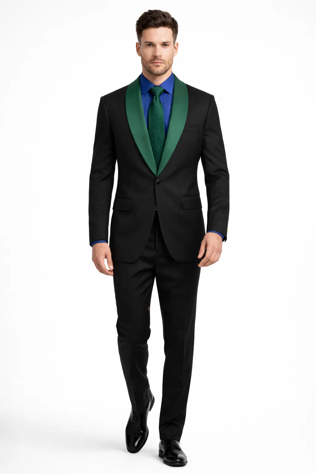 Men’s Modern-Fit Suit – Shawl Lapel Formal Wedding Blazer - Image 11