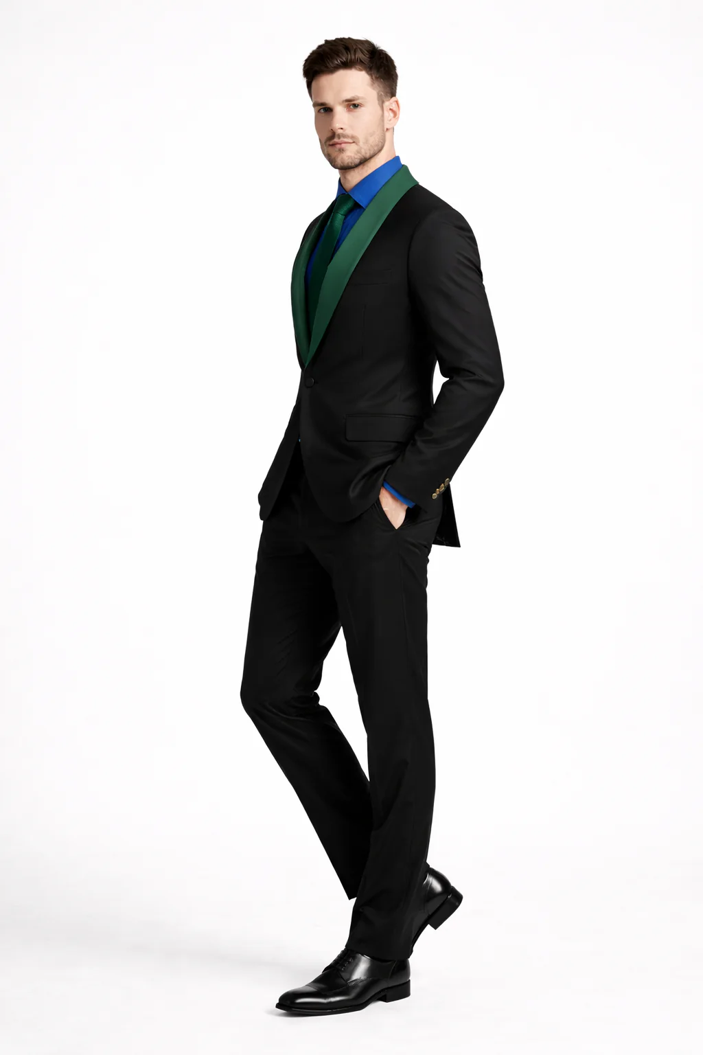 Men’s Modern-Fit Suit – Shawl Lapel Formal Wedding Blazer - Image 13