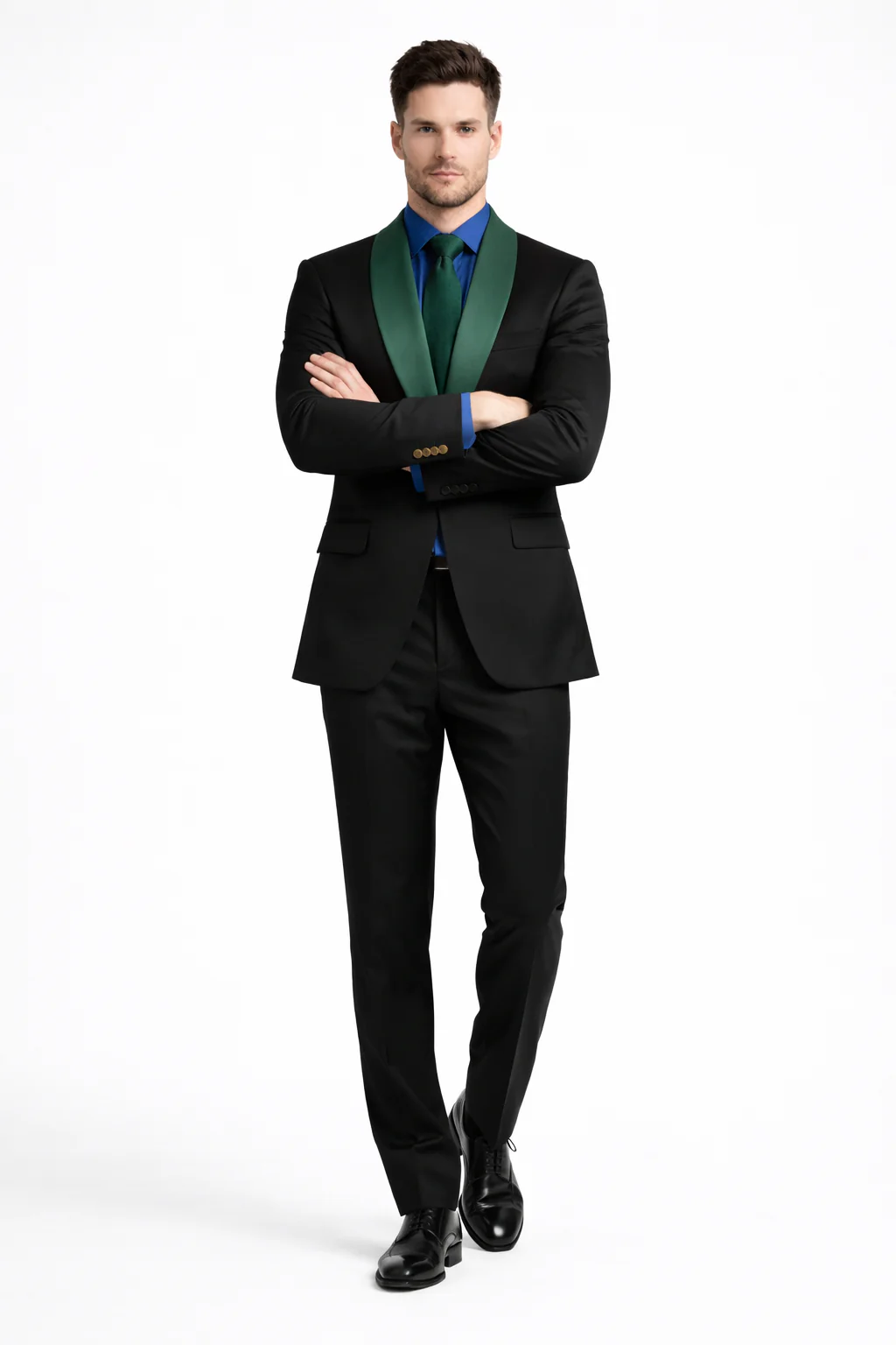 Men’s Modern-Fit Suit – Shawl Lapel Formal Wedding Blazer - Image 14