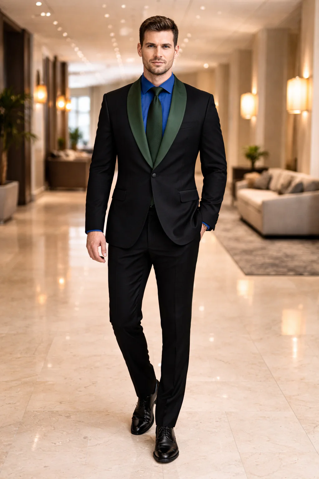 Men’s Modern-Fit Suit – Shawl Lapel Formal Wedding Blazer - Image 16