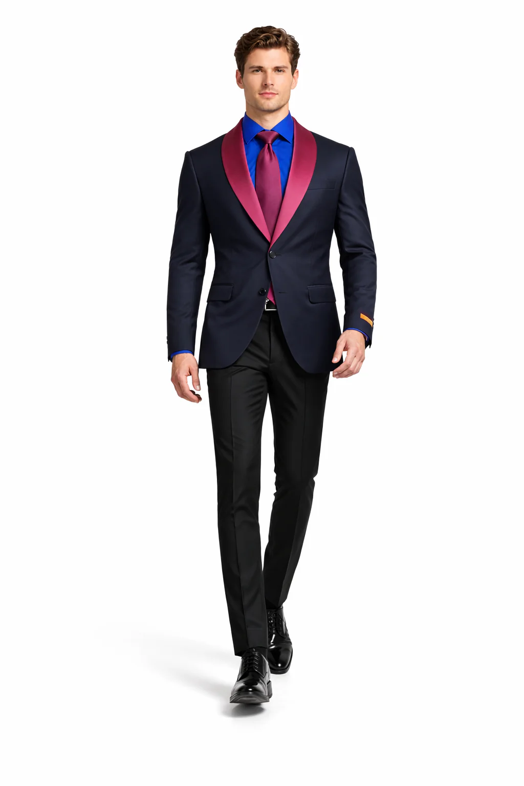 Men’s Modern-Fit Suit – Shawl Lapel Formal Wedding Blazer - Image 3