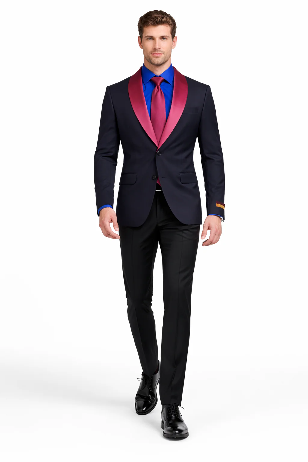 Men’s Modern-Fit Suit – Shawl Lapel Formal Wedding Blazer - Image 4