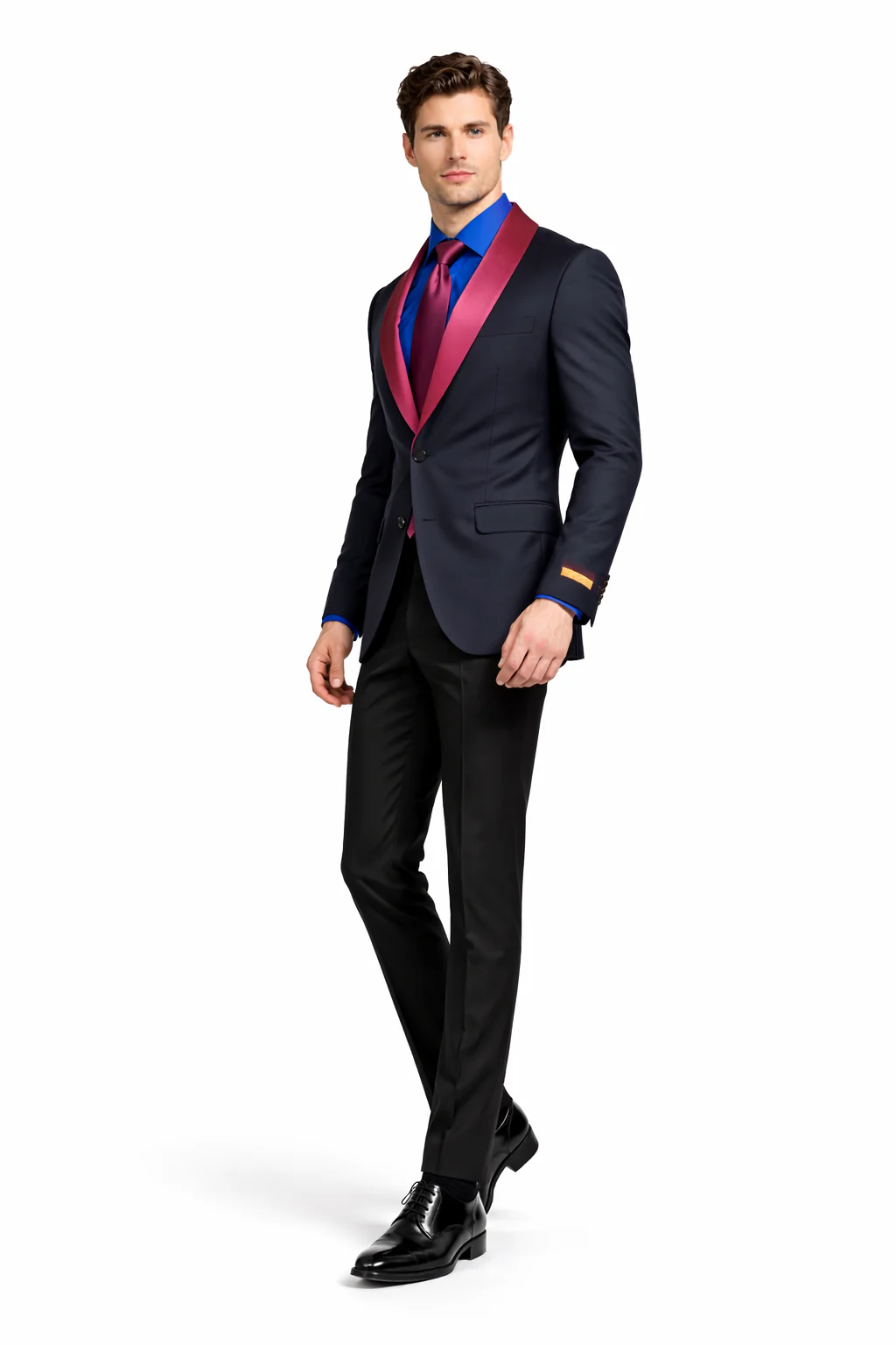 Men’s Modern-Fit Suit – Shawl Lapel Formal Wedding Blazer - Image 6