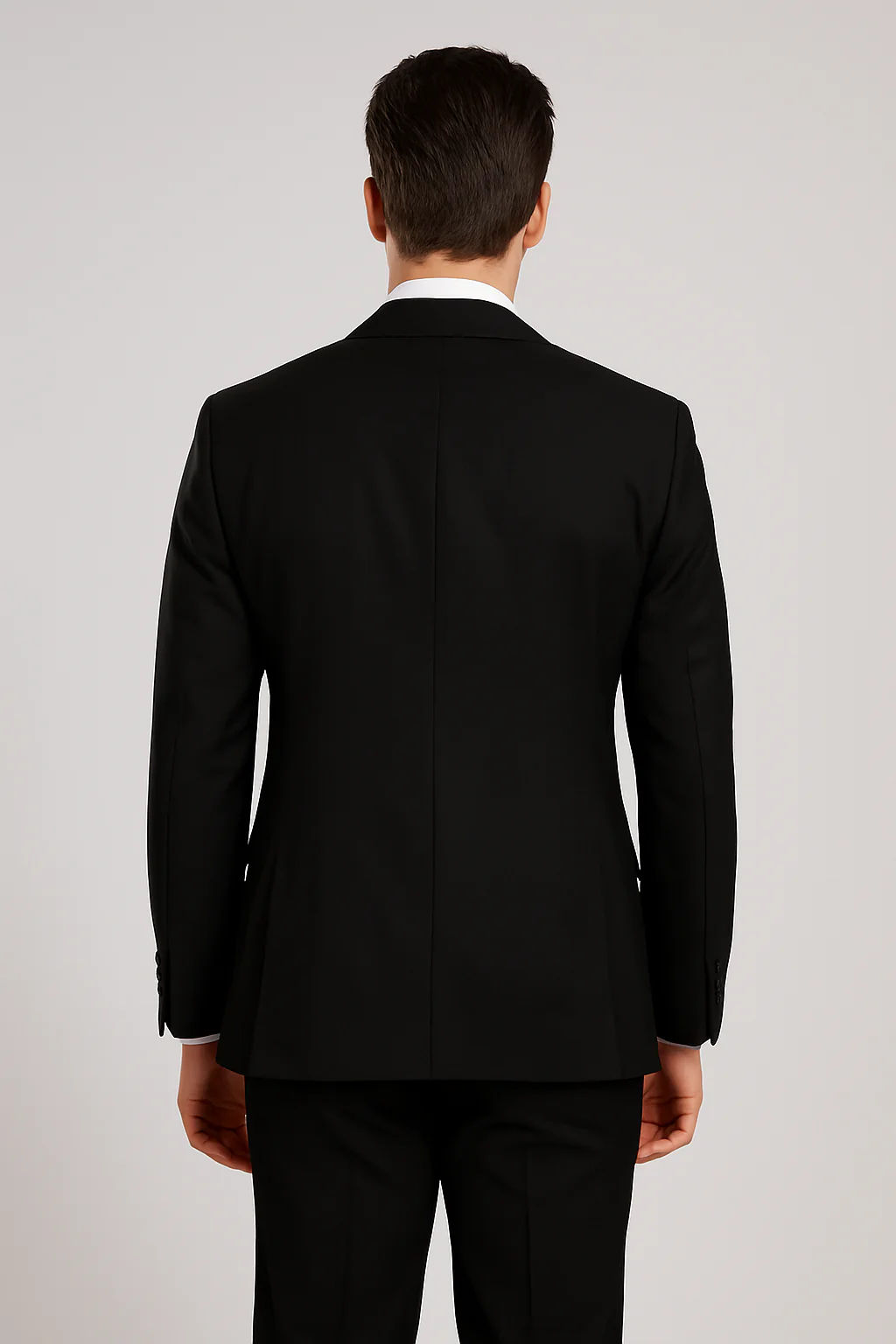 Men’s Modern Formal Suit – Rossi Man Max 3-Piece Slim Fit in Solid Black | RM1101 - Image 3