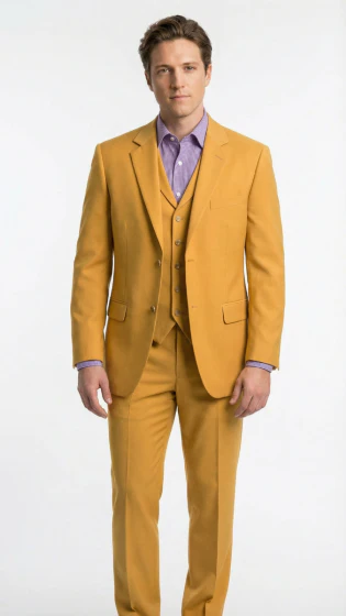 Men’s Mustard Yellow Three Piece Suit | 2 Button Notch Lapel Modern Fit in Gold Color - Church Suit - Image 12