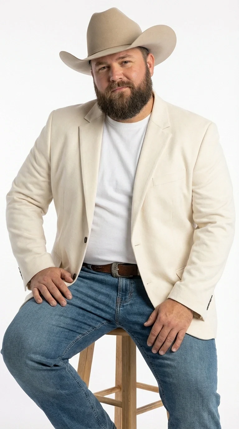 Men’s Off White Casual Blazer – Classic Western Style Lightweight Summer Cowboy Jacket Casual Ivory Cream Color - Image 14