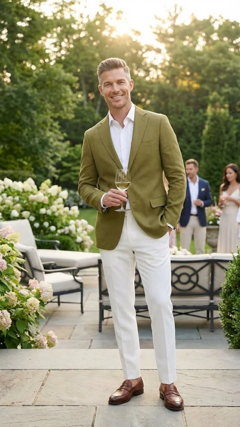 Men’s Olive Green Blazer Sport Coat – Linen Fabric Summer in pistachio sage green - Image 10
