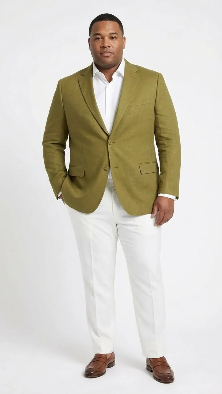 Men’s Olive Green Blazer Sport Coat – Linen Fabric Summer in pistachio sage green - Image 7