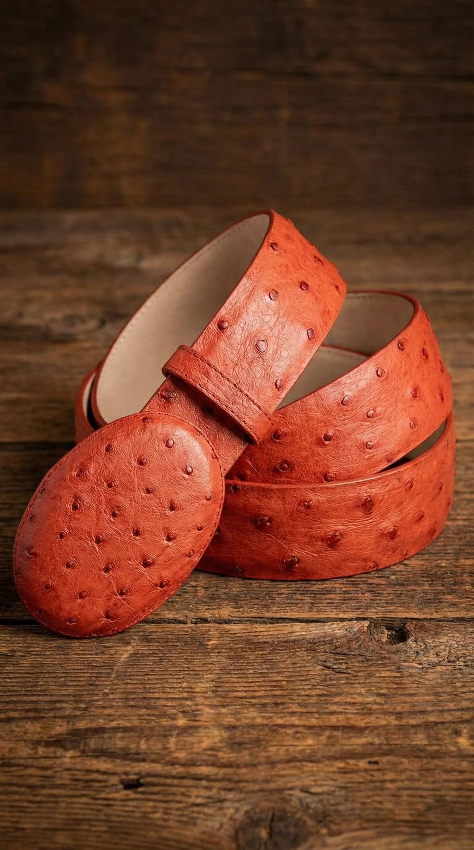 Men’s Orange Rust Copper Genuine Leather Belt with Textured Finish – Classic Dress Belt for Formal and Casual Wear - Image 5