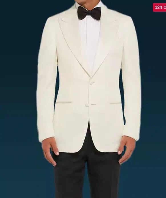 Men’s Pure White Dinner Jacket Blazer – James Bond Style Formal Tuxedo Blazer for Wedding, Black Tie & Evening Wear - Image 16