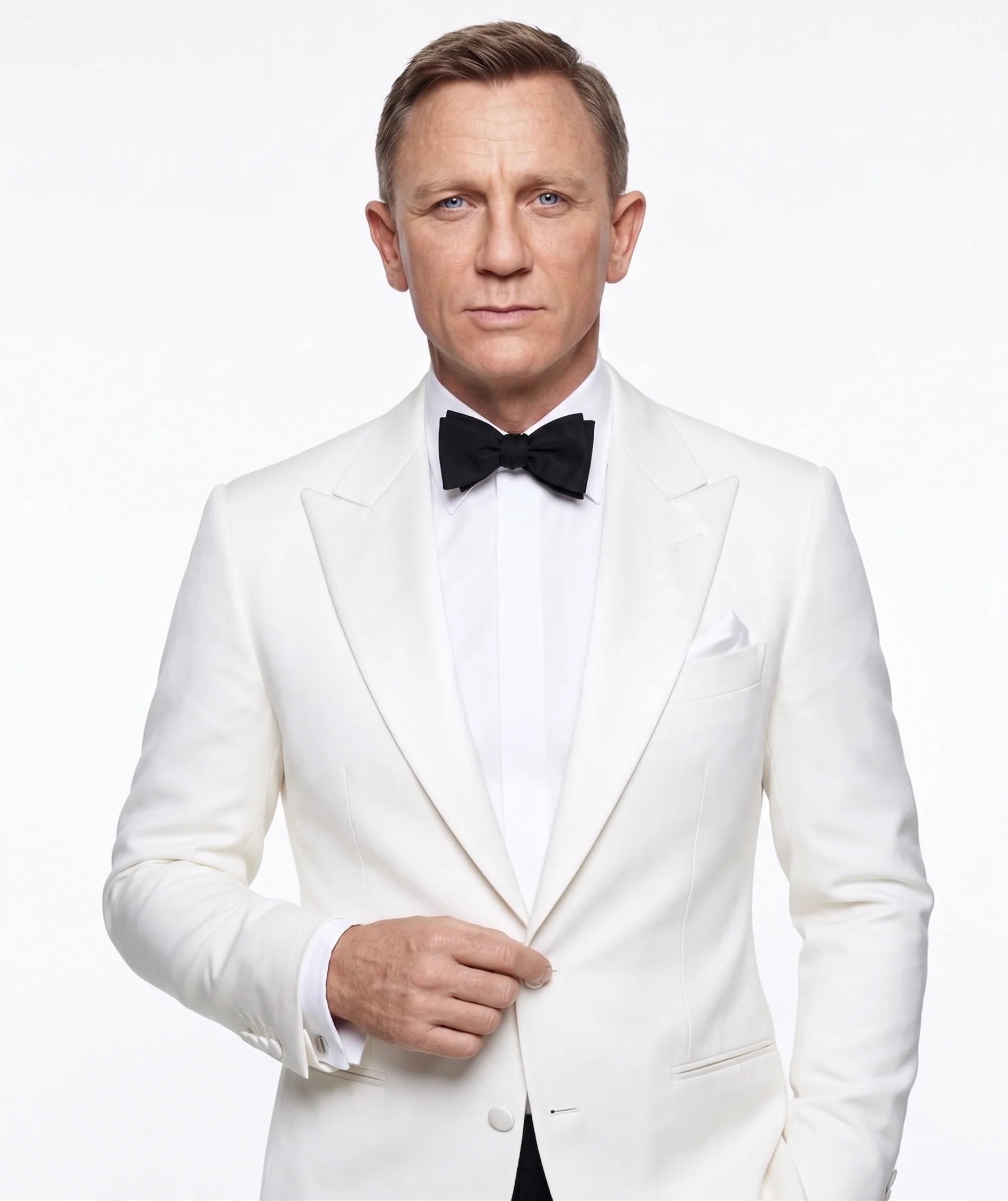 Men’s Pure White Dinner Jacket Blazer – James Bond Style Formal Tuxedo Blazer for Wedding, Black Tie & Evening Wear - Image 3