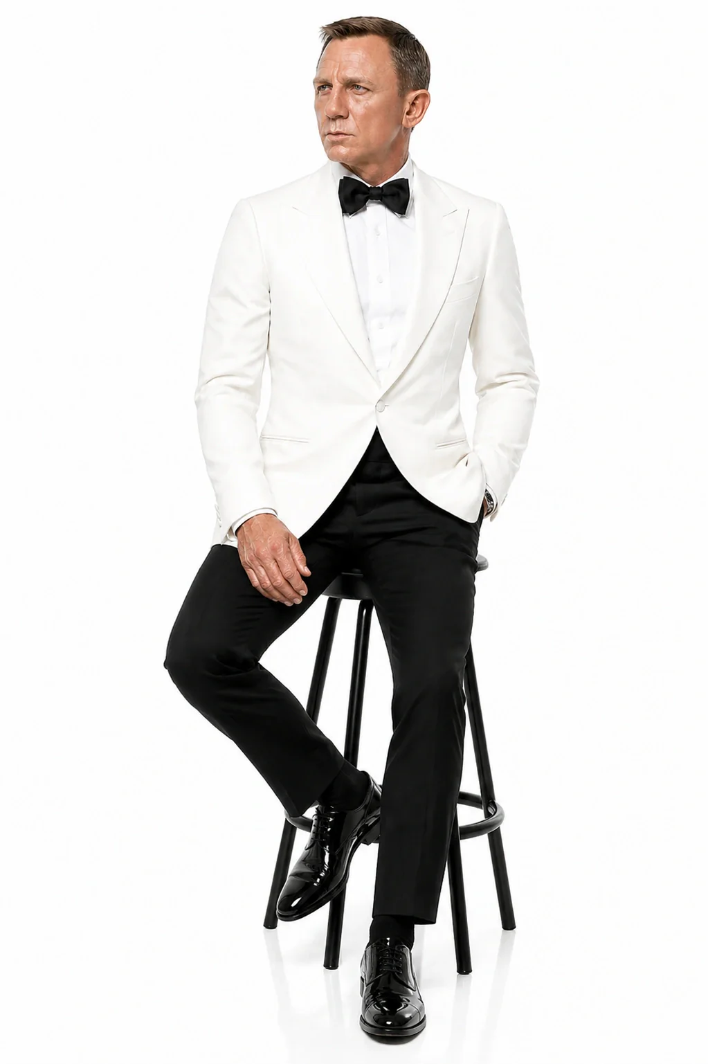 Men’s Pure White Dinner Jacket Blazer – James Bond Style Formal Tuxedo Blazer for Wedding, Black Tie & Evening Wear - Image 7