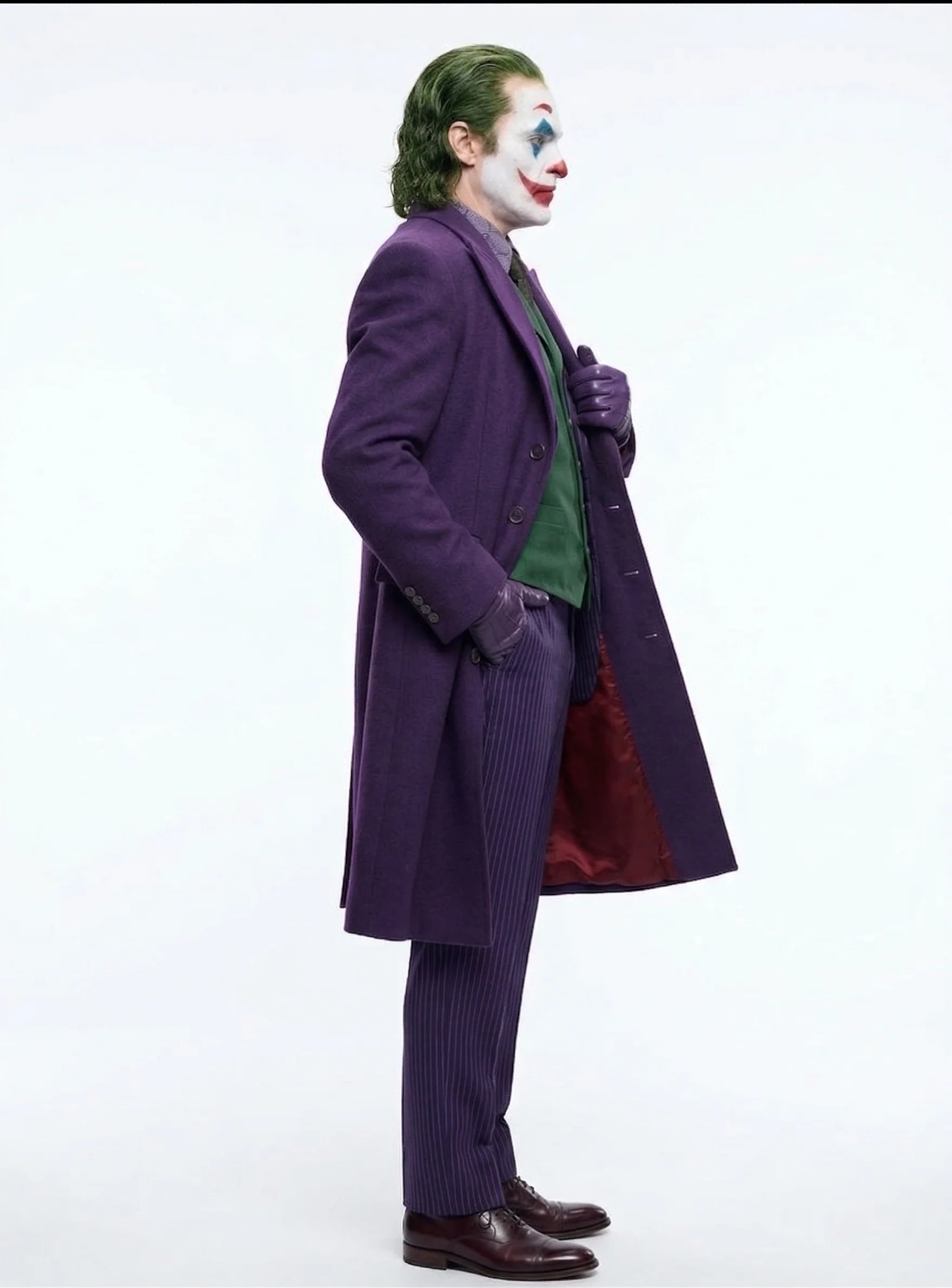 Men’s Purple Overcoat Joker Folie à Deux Arthur Fleck Inspired Long Coat – Classic Costume Trench Coat, Stylish Winter Party Wear Jacket - Image 3