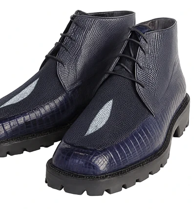 Los Altos Blue Stingray Lizard Chukka Shoe ZA2061210 - Image 3