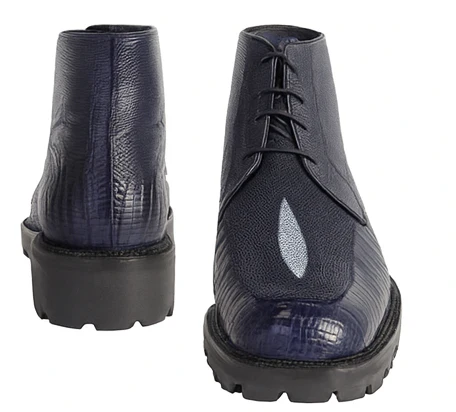 Los Altos Blue Stingray Lizard Chukka Shoe ZA2061210 - Image 5