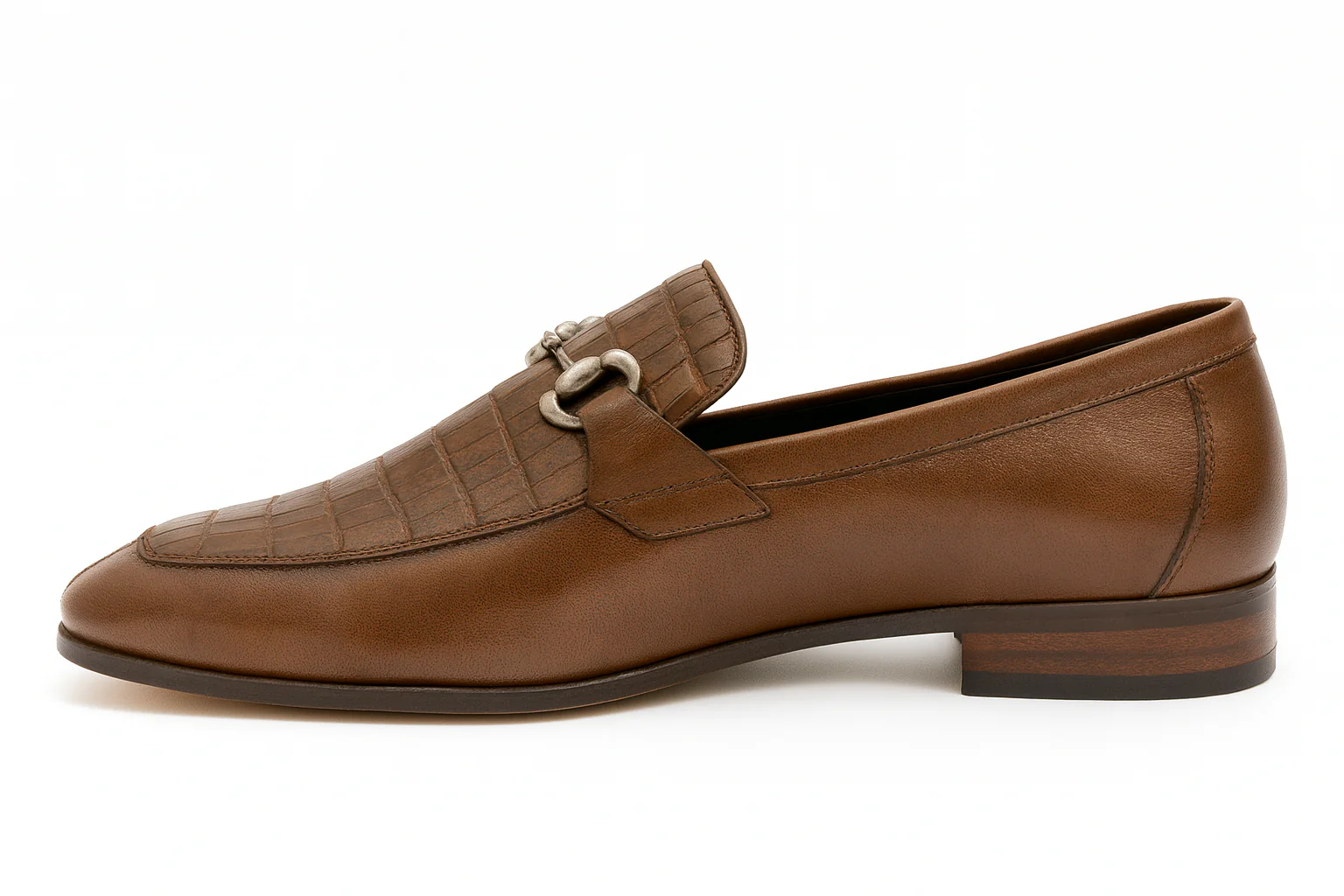 Men’s Regal Brown Slip-On Shoes – Genuine Crocodile & Calfskin Leather - Image 2